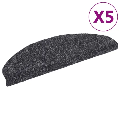 Prostirke za stepenice, samoljepljive, 5 kom, 65x21x4 cm, tamno sive, poluokrugle, velike - Tamno siva 65 x 21 x 4 cm 5 Cijena