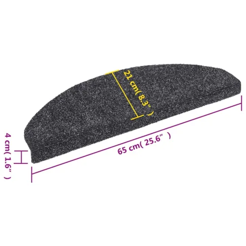 Prostirke za stepenice, samoljepljive, 5 kom, 65x21x4 cm, tamno sive, poluokrugle, velike - Tamno siva 65 x 21 x 4 cm 5 Cijena