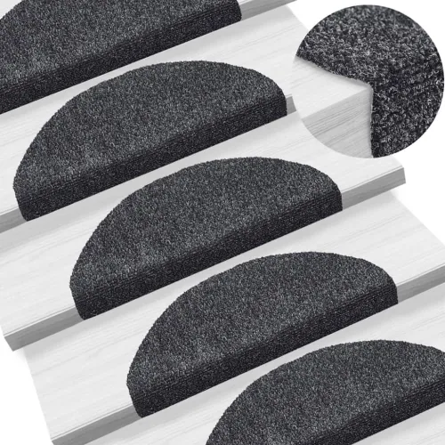 Prostirke za stepenice, samoljepljive, 5 kom, 65x21x4 cm, tamno sive, poluokrugle, velike - Tamno siva 65 x 21 x 4 cm 5 Cijena