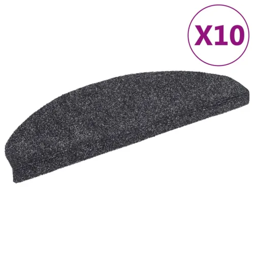 Prostirke za stepenice, samoljepljive, 10 kom., 65x21x4 cm, tamno sive, poluokrugle, velike - Tamno siva 65 x 21 x 4 cm 10 Cijena