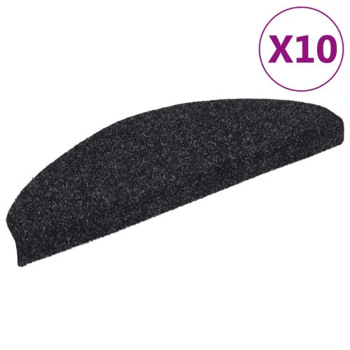 Prostirke za stepenice, samoljepljive, 10 kom, 65x21x4 cm, crne, poluokrugle, velike - Crna 65 x 21 x 4 cm 10 Cijena