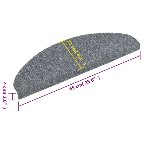 Prostirke za stepenice, samoljepljive, 10 kom, 65x21x4 cm, svijetlo sive, poluokrugle, velike - Svjetlosiva 65 x 21 x 4 cm 10 Cijena