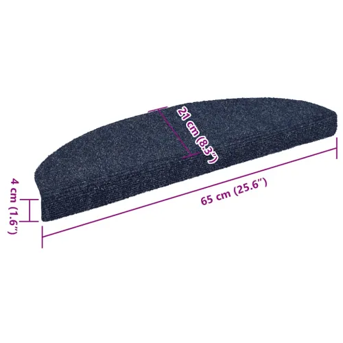 Prostirke za stepenice, samoljepljive, 10 kom, 65x21x4 cm, plave, poluokrugle, velike - Plava 65 x 21 x 4 cm 10 Cijena