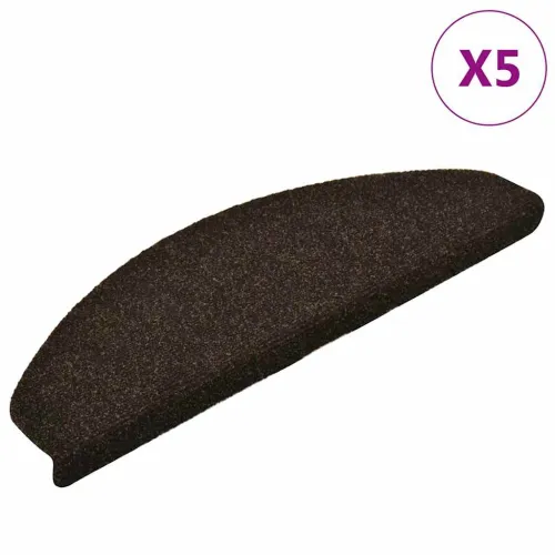 Prostirke za stepenice, samoljepljive, 5 kom, 65x21x4 cm, tamnosmeđe, poluokrugle, velike - Tamno smeđa 65 x 21 x 4 cm 5 Cijena