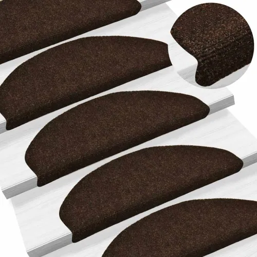 Prostirke za stepenice, samoljepljive, 5 kom, 65x21x4 cm, smeđe, poluokrugle, velike - Smeđa 65 x 21 x 4 cm 5 Cijena