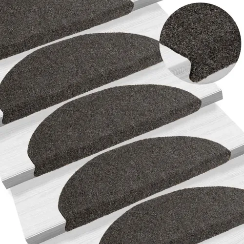 Prostirke za stepenice, samoljepljive, 5 kom. 65x21x4 cm, antracit, poluokrugle, velike - Antracit 65 x 21 x 4 cm 5 Cijena