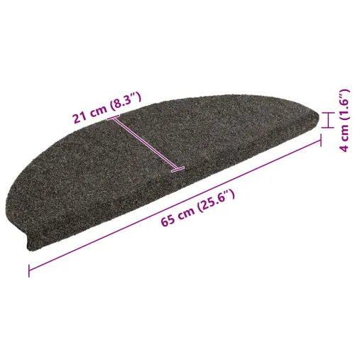 Prostirke za stepenice, samoljepljive, 5 kom. 65x21x4 cm, antracit, poluokrugle, velike - Antracit 65 x 21 x 4 cm 5 Cijena