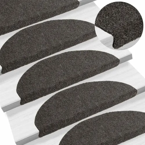 Prostirke za stepenice, samoljepljive, 10 kom. 65x21x4 cm, antracit, poluokrugle, velike - Antracit 65 x 21 x 4 cm 10 Cijena