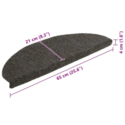 Prostirke za stepenice, samoljepljive, 10 kom. 65x21x4 cm, antracit, poluokrugle, velike - Antracit 65 x 21 x 4 cm 10 Cijena