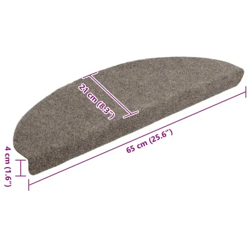 Prostirke za stepenice, samoljepljive, 10 kom, 65x21x4 cm, bež, poluokrugle, velike - Bež 65 x 21 x 4 cm 10 Cijena