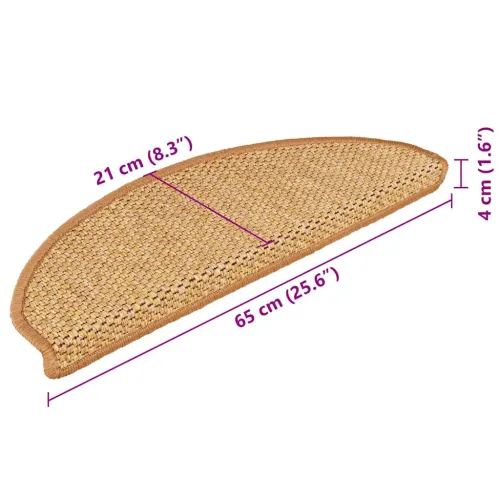 Samoljepljivi otirači za stube 15 kom 65x21x4 cm boja sisala - Sisal 65 x 21 x 4 cm 15 Cijena