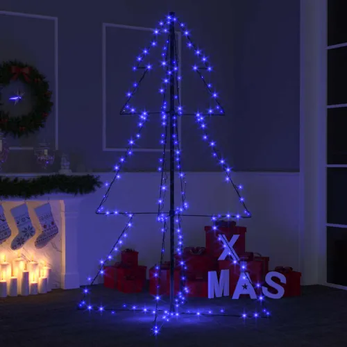 Stožasto božićno drvce 200 LED unutarnje i vanjsko 98 x 150 cm - Plava 150 x 98 cm Cijena