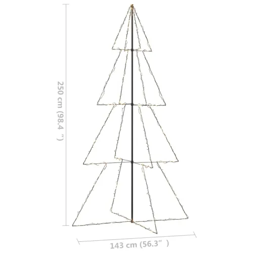 Stožasto božićno drvce 360 LED unutarnje i vanjsko 143 x 250 cm - Topla bijela 250 x 143 cm Cijena