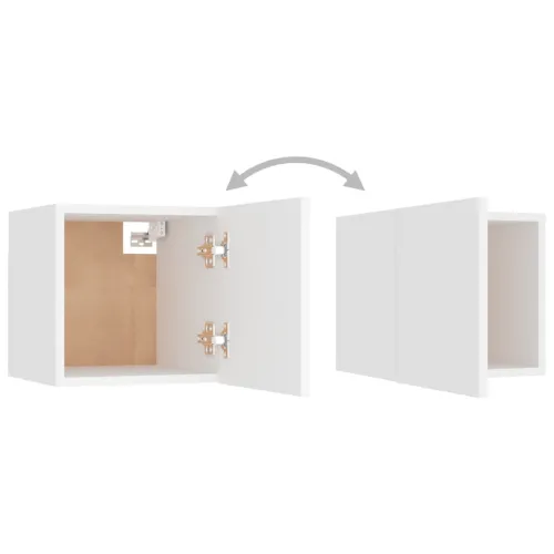 8-dijelni set TV ormarića bijeli od konstruiranog drva - Bijela 1 120 cm Bijela Cijena