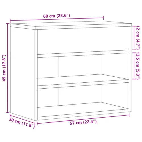 Klupa za cipele bijela 60 x 30 x 45 cm od konstruiranog drva - Bijela 60 x 30 x 45 cm Cijena