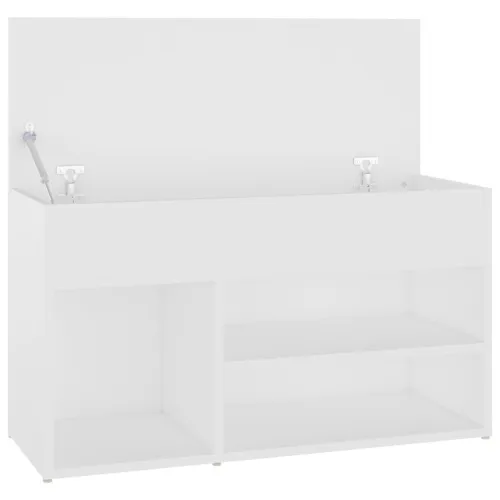Klupa za cipele bijela 80 x 30 x 45 cm od konstruiranog drva - Bijela 80 x 30 x 45 cm Cijena