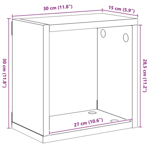Kockaste zidne police 2 kom boja hrasta sonome 30 x 15 x 30 cm - Sonoma hrast 30 x 15 x 30 cm 2 Cijena
