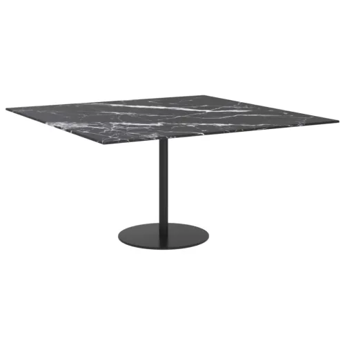 Stolna ploča crna 80 x 80 cm 6 mm staklena s mramornim uzorkom - Crno-bijelo 80 x 80 cm Cijena
