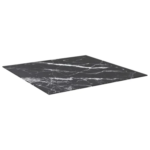 Stolna ploča crna 80 x 80 cm 6 mm staklena s mramornim uzorkom - Crno-bijelo 80 x 80 cm Cijena