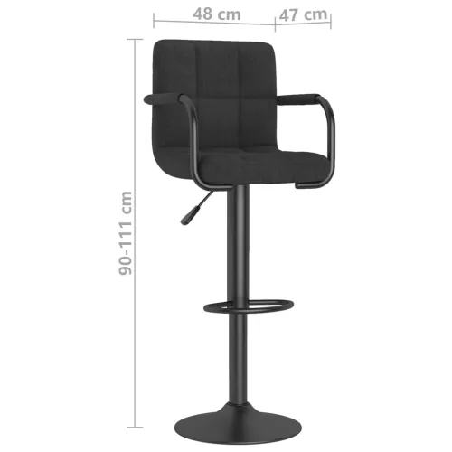 Barski stolac od tkanine crni - Crna 1 Cijena