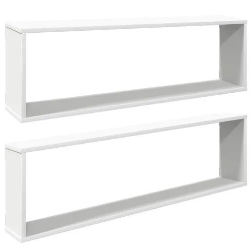 Kockaste zidne police 2 kom bijele 100 x 15 x 30 cm drvene - Bijela 100 x 15 x 30 cm 2 Cijena