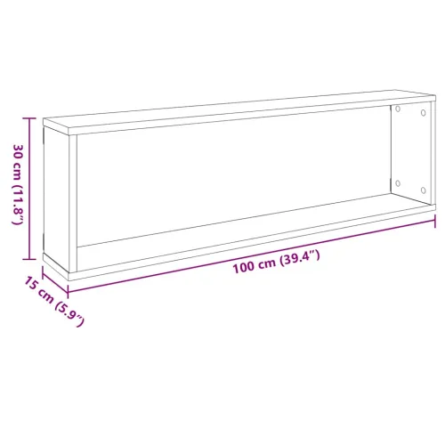 Kockaste zidne police 2 kom bijele 100 x 15 x 30 cm drvene - Bijela 100 x 15 x 30 cm 2 Cijena