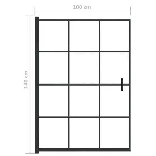 Pregrada za tuš ESG 100 x 140 cm crna - 100 x 140 cm Cijena
