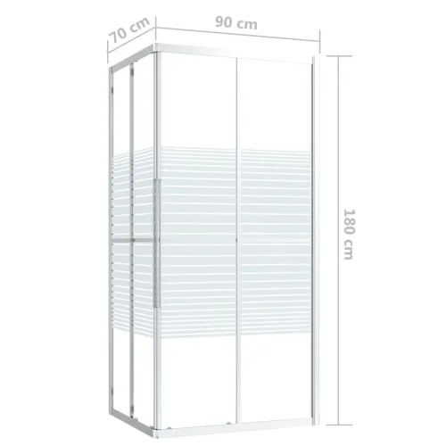 Tuš kabina ESG 90 x 70 x 180 cm - srebrna i bijela 90 x 70 x 180 cm Transparentan Cijena