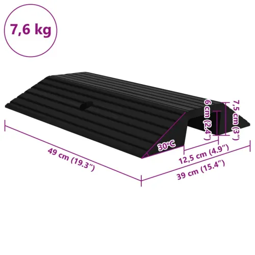 Prilazne rampe u obliku mosta 3 kom 49x40x8 cm gumene - 49 x 40 x 8 cm 3 Cijena