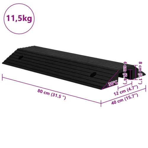Prilazna rampa u obliku mosta 80 x 40 x 8 cm gumena - 80 x 40 x 8 cm 1 Cijena