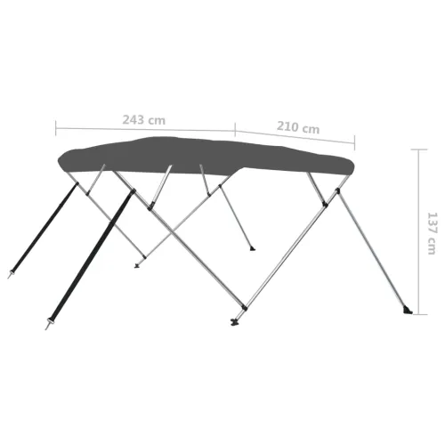 Tenda bimini s 4 luka antracit 243 x 210 x 137 cm - Antracit 243 x 210 x 137 cm Cijena