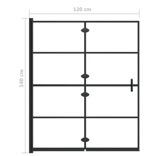 Sklopiva pregrada za tuš ESG 120 x 140 cm crna - 120 x 140 cm Cijena