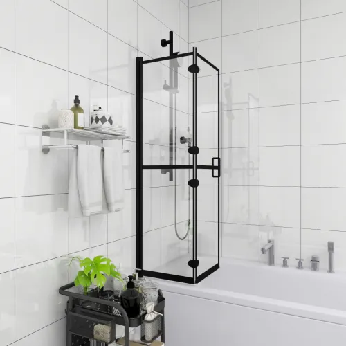 Sklopiva pregrada za tuš ESG 80 x 140 cm crna - 80 x 140 cm Cijena