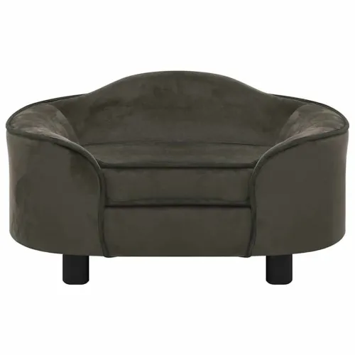 Sofa za pse tamnosiva 67 x 47 x 36 cm plišana - Tamno siva Cijena
