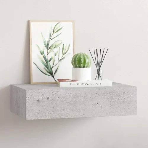 Zidna polica s ladicom siva boja betona 40 x 23,5 x 10 cm MDF - Beton siva 40 x 23.5 x 10 cm 1 Cijena