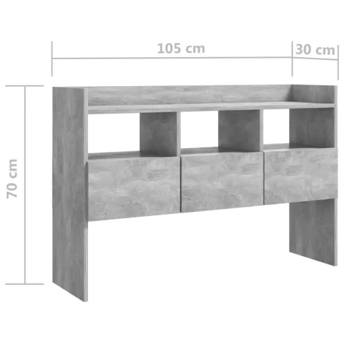 Komoda siva boja betona 105 x 30 x 70 cm konstruirano drvo - Beton siva Cijena