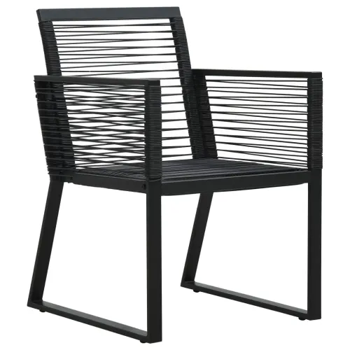 Vrtna garnitura - 5-dijelni vrtni blagovaonski set od PVC ratana crni - Dužina stola 80 cm 4 Cijena