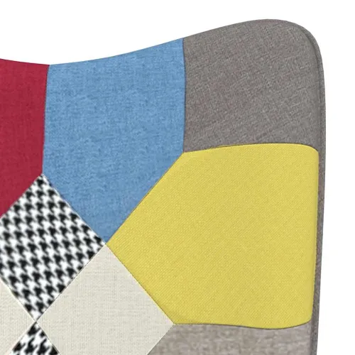 Stolica za ljuljanje s osloncem za noge patchwork od tkanine - Siva Sa naslonom za noge Cijena