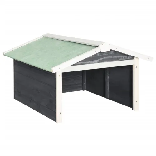 Garaža za robotsku kosilicu 72x87x50 cm sivo-bijela od jelovine - Siva Cijena