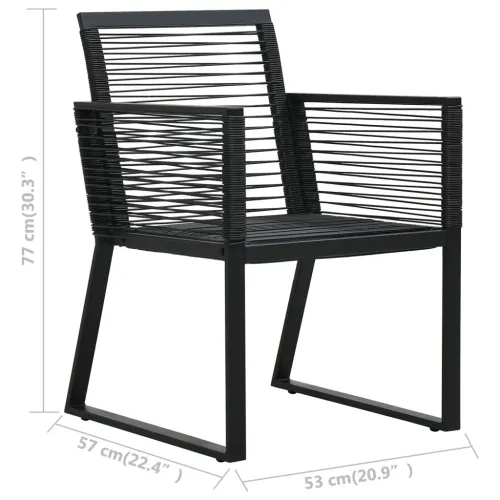 Vrtna garnitura - 5-dijelni vrtni blagovaonski set od PVC ratana crni - 4 Cijena