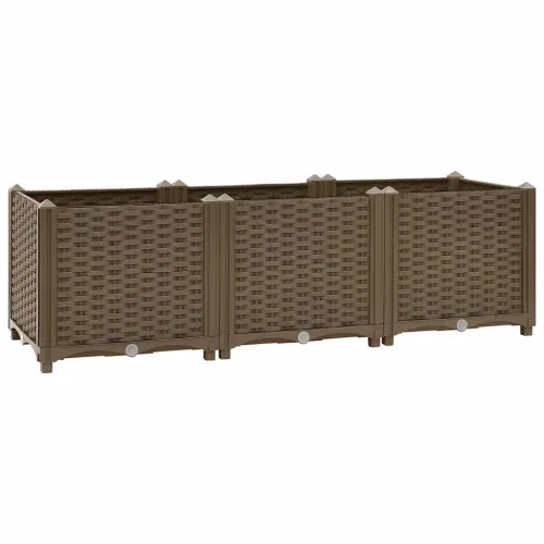 Povišena gredica 120x40x38 cm polipropilen - Smeđa 120 x 40 x 38 cm 1 Smeđa Cijena