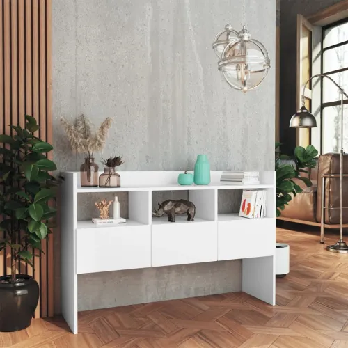 Komoda bijela 105 x 30 x 70 cm od konstruiranog drva - Bijela 1 Bijela Cijena