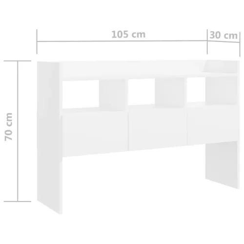 Komoda bijela 105 x 30 x 70 cm od konstruiranog drva - Bijela 1 Bijela Cijena