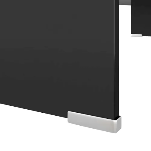 Stalak za TV /Monitor Prozirno Staklo Crni 90x30x13 cm - Crna 90 x 30 x 13 cm Cijena