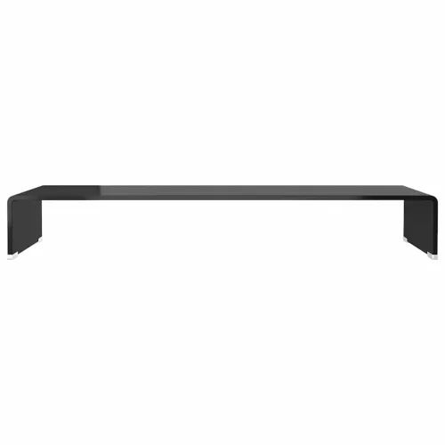 Stalak za TV /Monitor Prozirno Staklo Crni 90x30x13 cm - Crna 90 x 30 x 13 cm Cijena