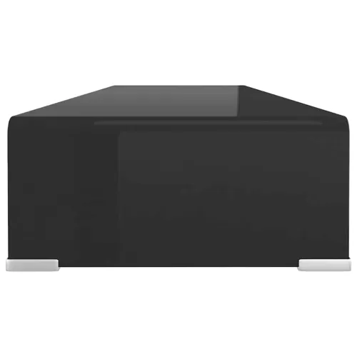 Stalak za TV /Monitor Prozirno Staklo Crni 100x30x13 cm - Crna 100 x 30 x 13 cm Cijena