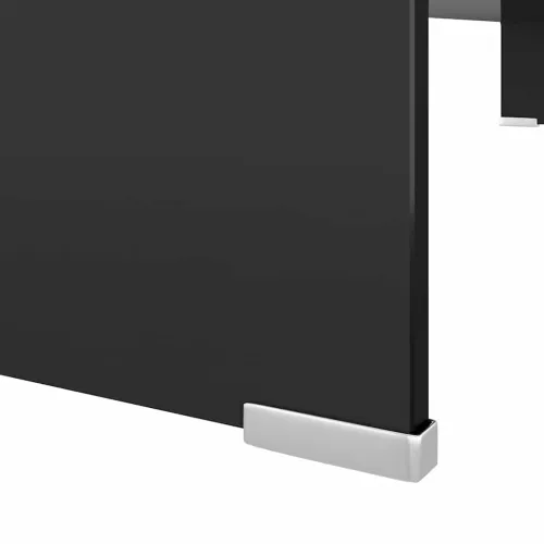 Stalak za TV /Monitor Prozirno Staklo Crni 100x30x13 cm - Crna 100 x 30 x 13 cm Cijena