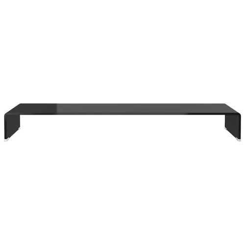 Stalak za TV /Monitor Prozirno Staklo Crni 110x30x13 cm - Crna 110 x 30 x 13 cm Cijena