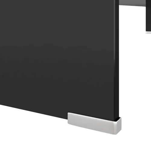 Stalak za TV /Monitor Prozirno Staklo Crni 110x30x13 cm - Crna 110 x 30 x 13 cm Cijena