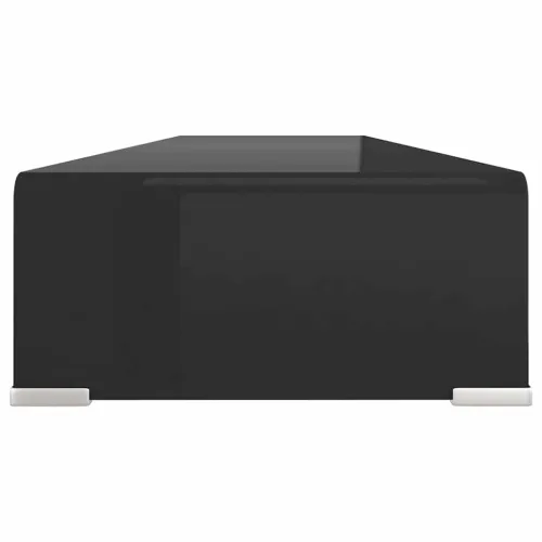 Stalak za TV /Monitor Prozirno Staklo Crni 110x30x13 cm - Crna 110 x 30 x 13 cm Cijena